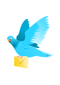 Sending a message on an internet dating site A messanger pigeon carrying an envelope in its feet