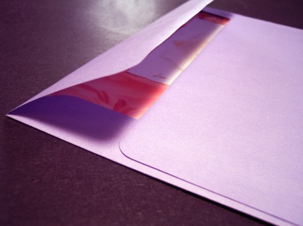 Pale purple pink envelope