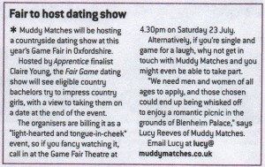 Fair to host dating show